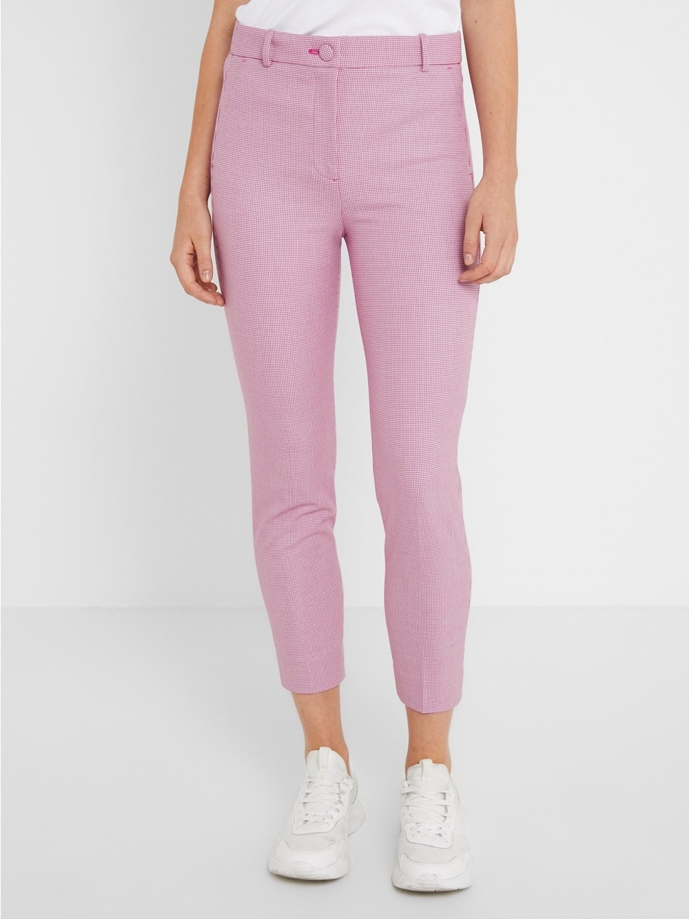 J.CREW NWT High-Rise Cameron Pink Check Cropped Dress Pants 6